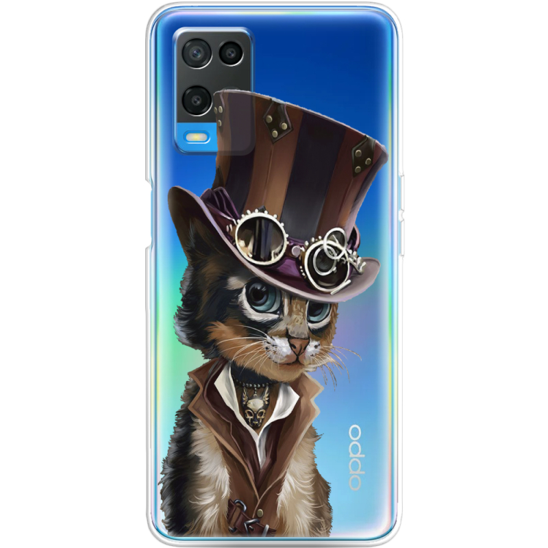 Прозрачный чехол BoxFace OPPO A54 Steampunk Cat