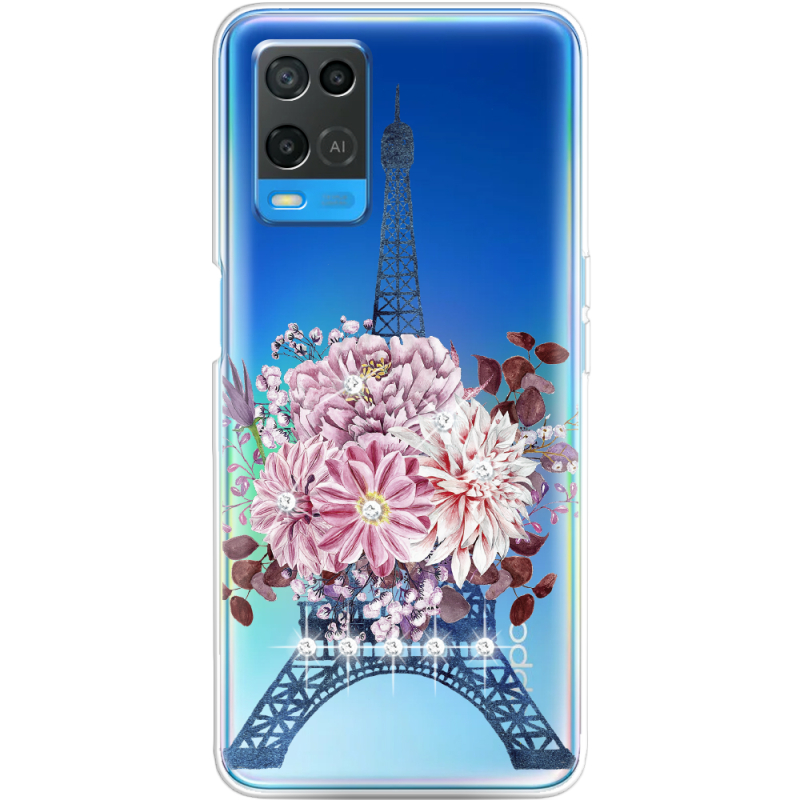 Чехол со стразами OPPO A54 Eiffel Tower