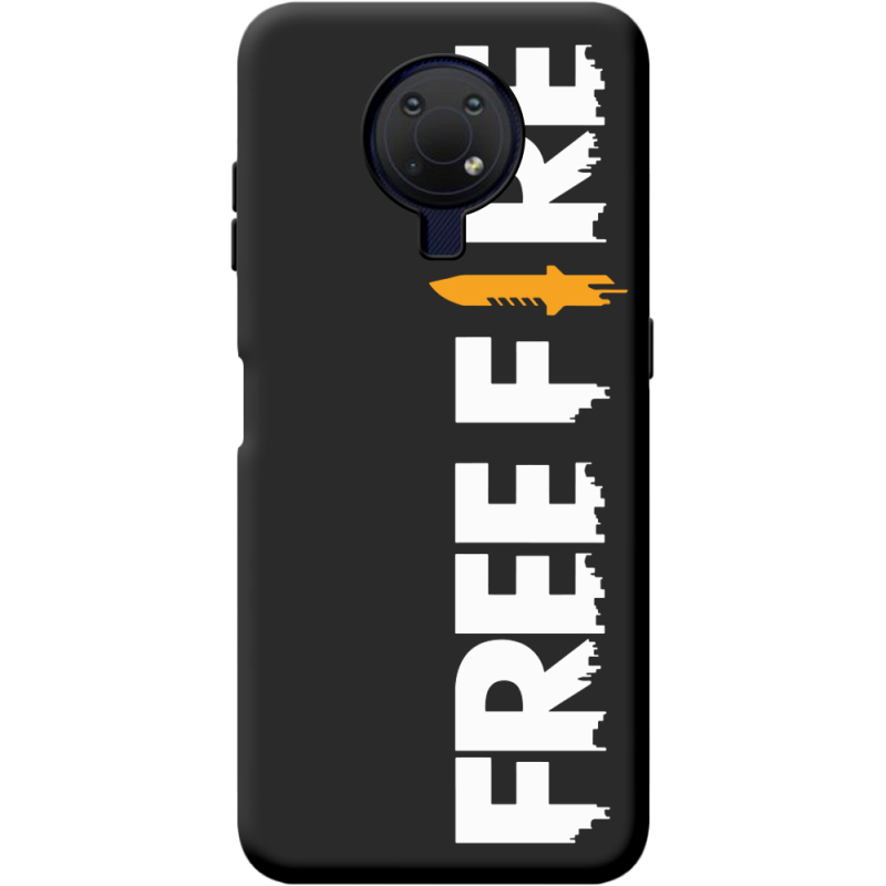 Черный чехол BoxFace Nokia G10 Free Fire White Logo