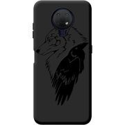 Черный чехол BoxFace Nokia G10 Wolf and Raven