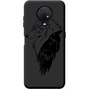 Черный чехол BoxFace Nokia G20 Wolf and Raven
