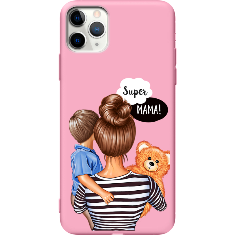 Розовый чехол Uprint Apple iPhone 11 Pro Max Super Mama and Son