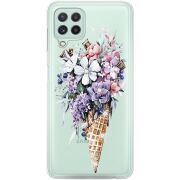 Чехол со стразами Samsung M325F Galaxy M32 Ice Cream Flowers