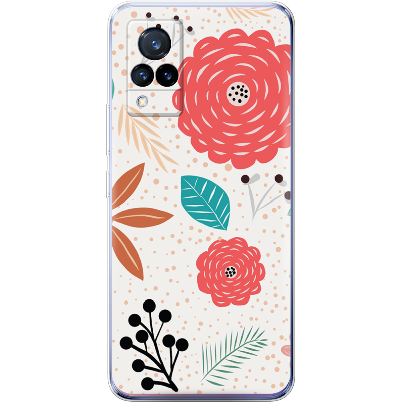 Чехол Uprint Vivo V21 Line Flowers