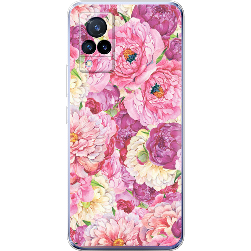 Чехол Uprint Vivo V21 Pink Peonies