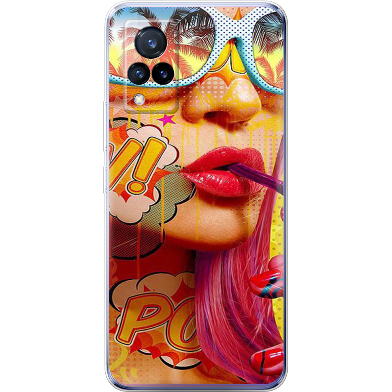 Чехол Uprint Vivo V21 Yellow Girl Pop Art