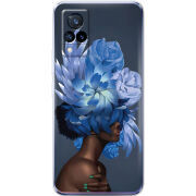Чехол Uprint Vivo V21 Exquisite Blue Flowers