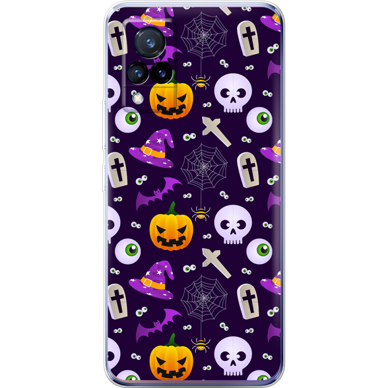 Чехол Uprint Vivo V21 Halloween Purple Mood