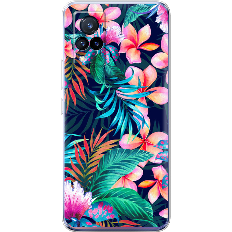 Чехол Uprint Vivo V21 flowers in the tropics