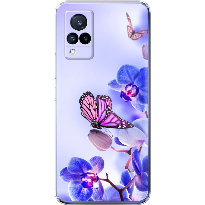 Чехол Uprint Vivo V21 Orchids and Butterflies