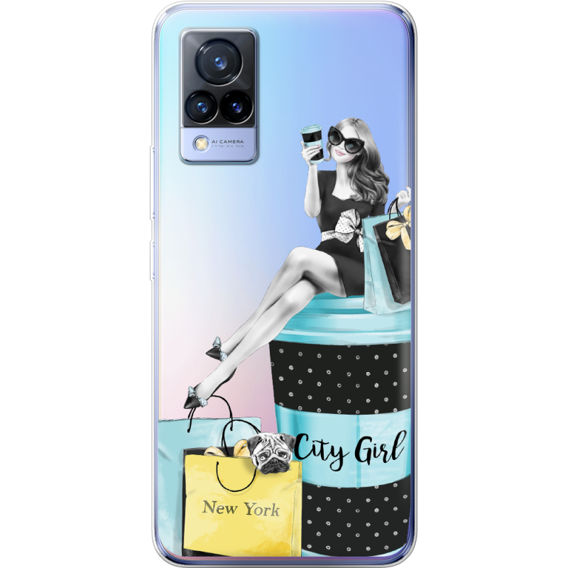 Прозрачный чехол Uprint Vivo V21 City Girl