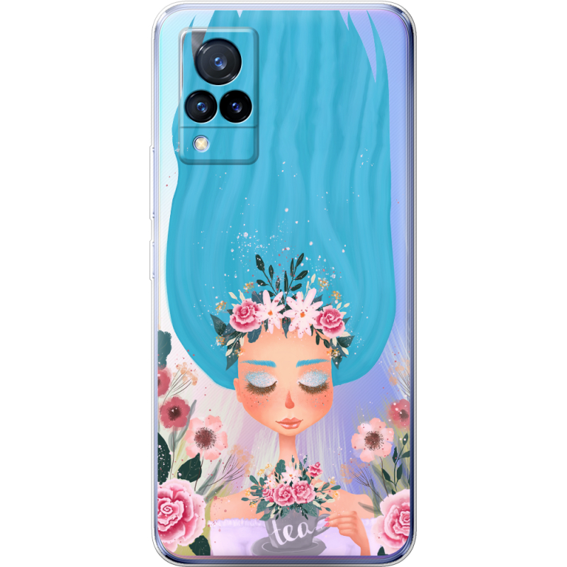 Прозрачный чехол Uprint Vivo V21 Blue Hair