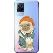 Прозрачный чехол Uprint Vivo V21 Dog Coffeeman