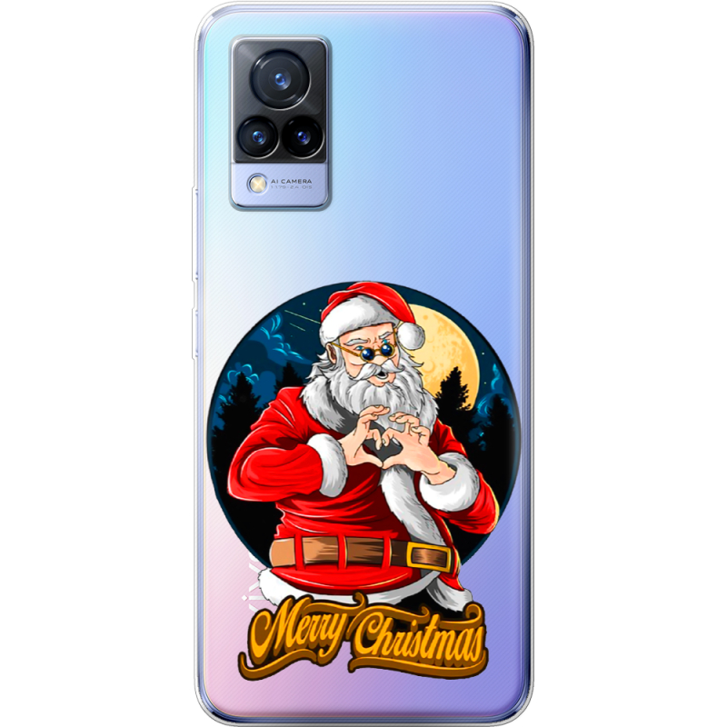 Прозрачный чехол Uprint Vivo V21 Cool Santa