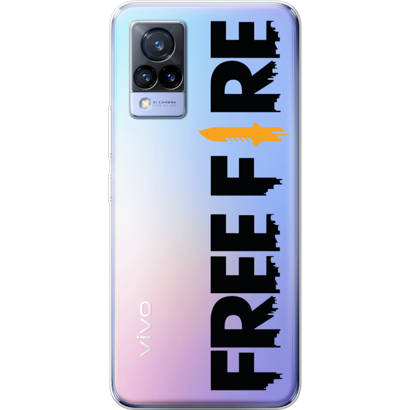 Прозрачный чехол Uprint Vivo V21 Free Fire Black Logo