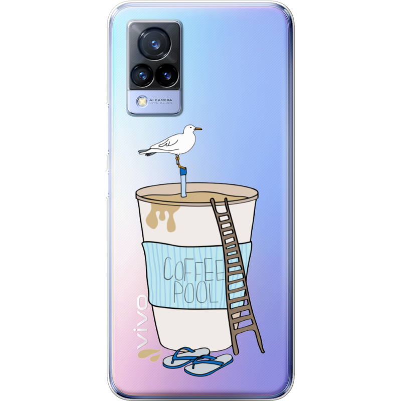 Прозрачный чехол Uprint Vivo V21 Segull in Cofee Pool