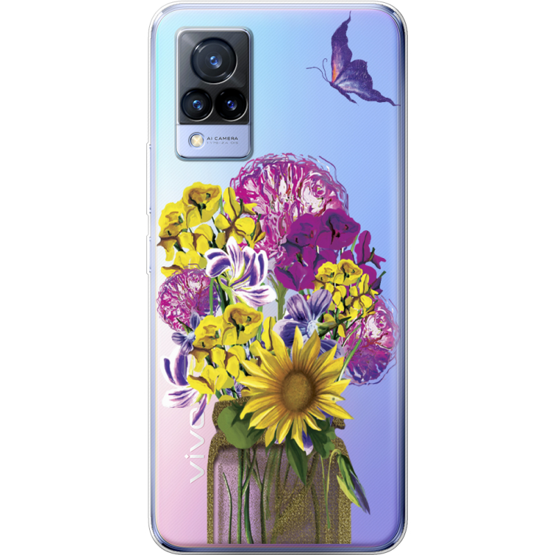 Прозрачный чехол Uprint Vivo V21 My Bouquet