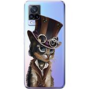 Прозрачный чехол Uprint Vivo V21 Steampunk Cat