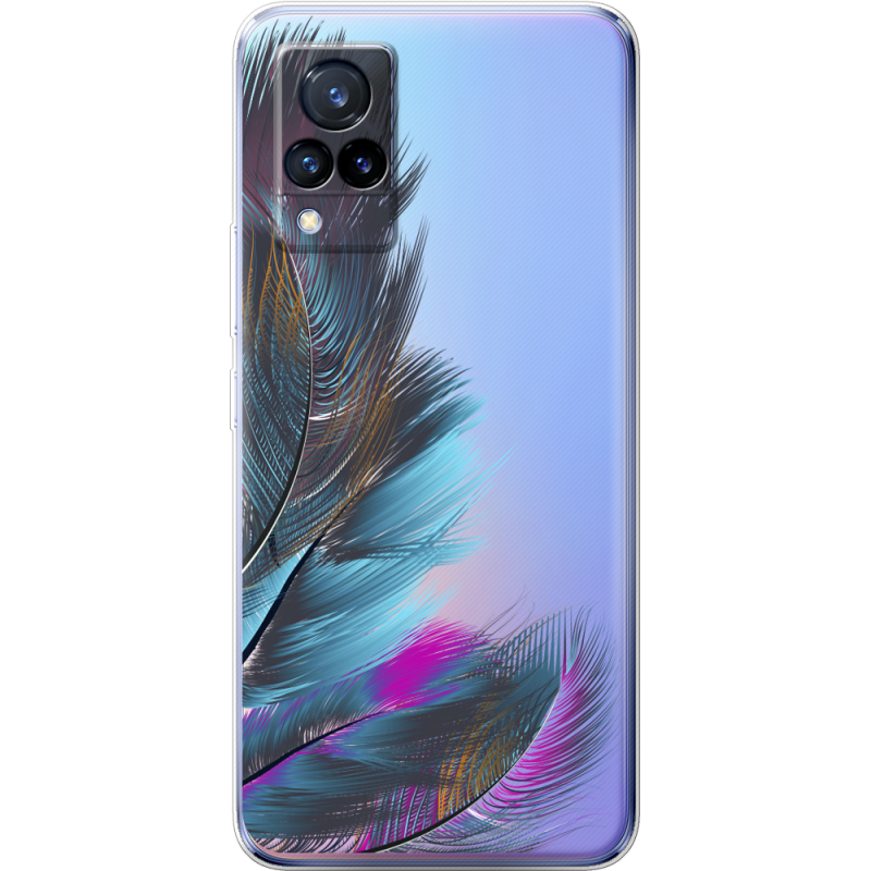 Прозрачный чехол Uprint Vivo V21 Feathers