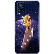 Чехол со стразами Vivo V21 Girl with Umbrella