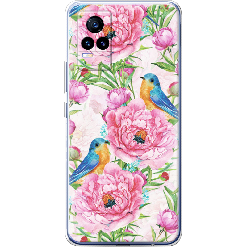 Чехол Uprint Vivo V21E Birds and Flowers