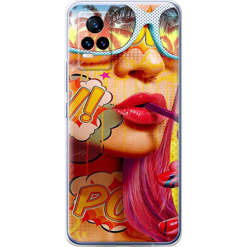 Чехол Uprint Vivo V21E Yellow Girl Pop Art