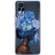 Чехол Uprint Vivo V21E Exquisite Blue Flowers
