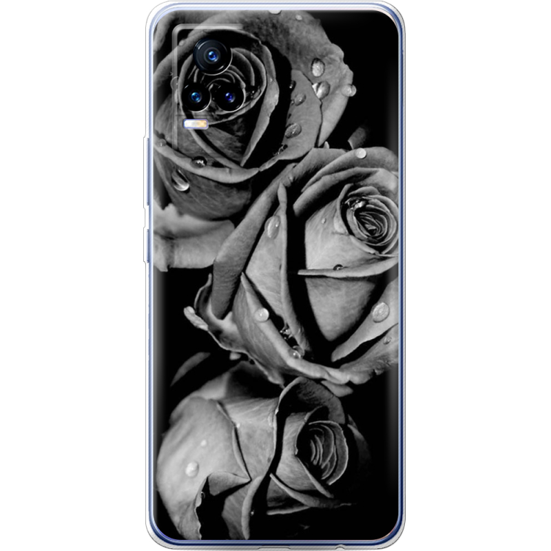 Чехол Uprint Vivo V21E Black and White Roses