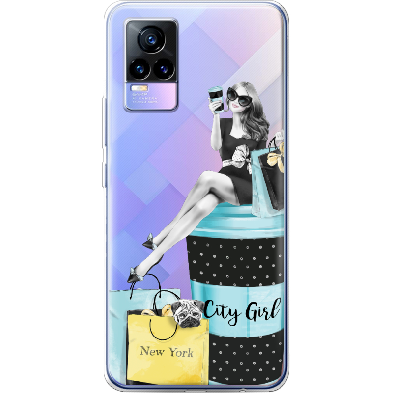 Прозрачный чехол Uprint Vivo V21E City Girl