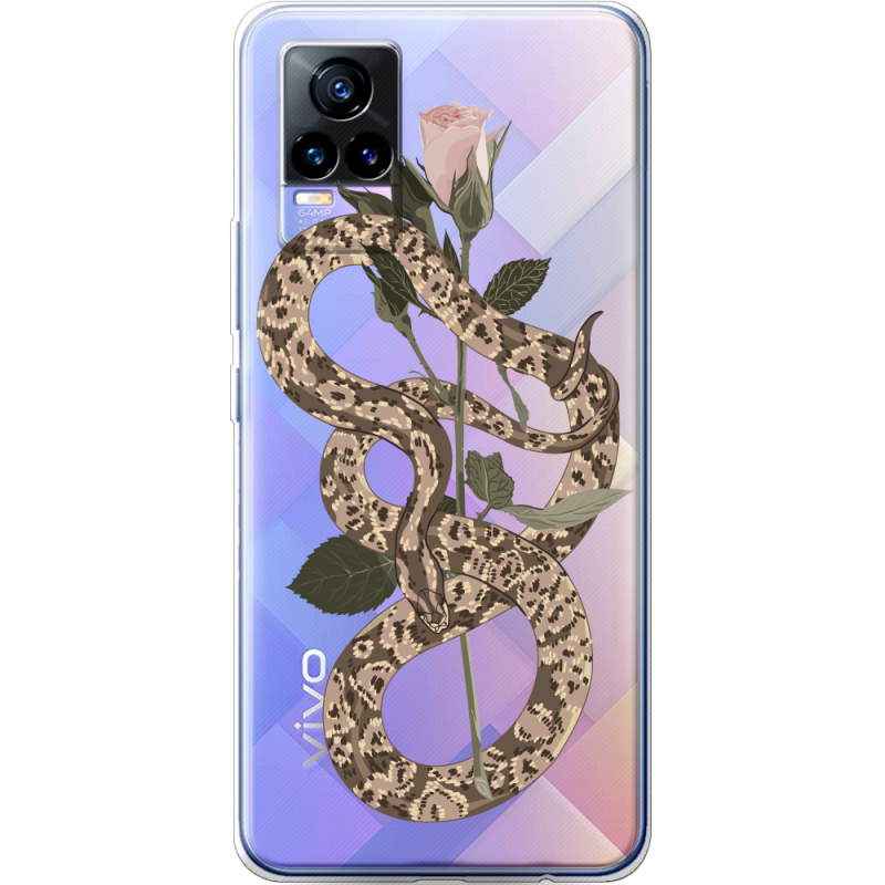 Прозрачный чехол Uprint Vivo V21E Glamor Snake