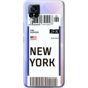 Прозрачный чехол Uprint Vivo V21E Ticket New York