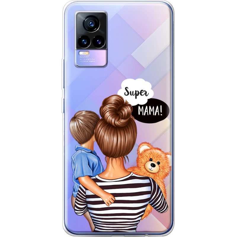 Прозрачный чехол Uprint Vivo V21E Super Mama and Son