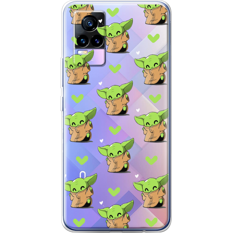 Прозрачный чехол Uprint Vivo V21E Pattern Baby Yoda