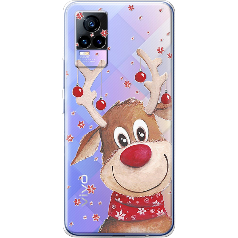 Прозрачный чехол Uprint Vivo V21E Winter Deer