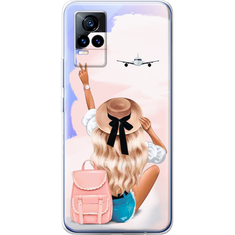 Прозрачный чехол Uprint Vivo V21E Travel Girl