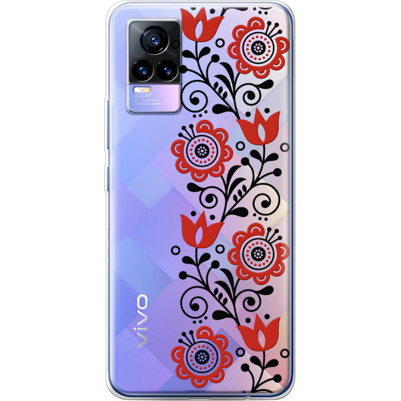 Прозрачный чехол Uprint Vivo V21E Ethno Ornament