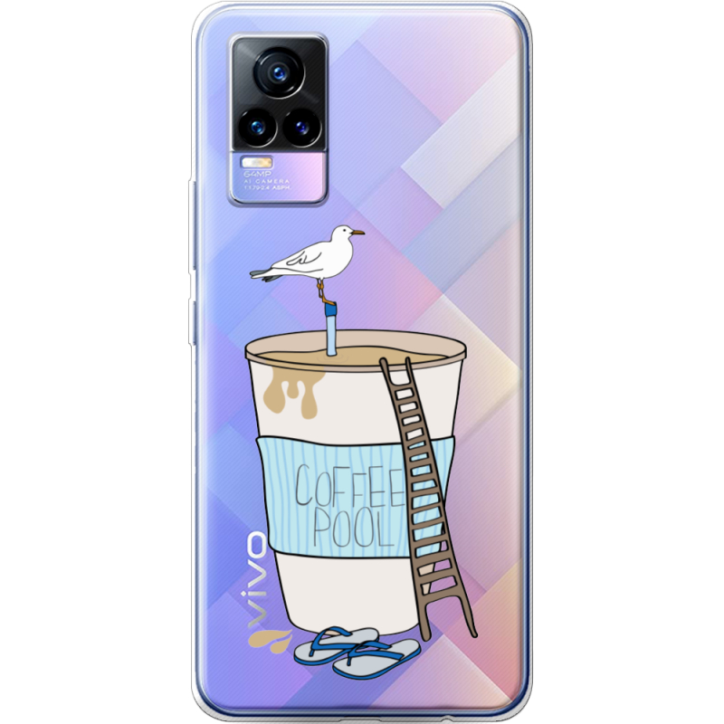 Прозрачный чехол Uprint Vivo V21E Segull in Cofee Pool