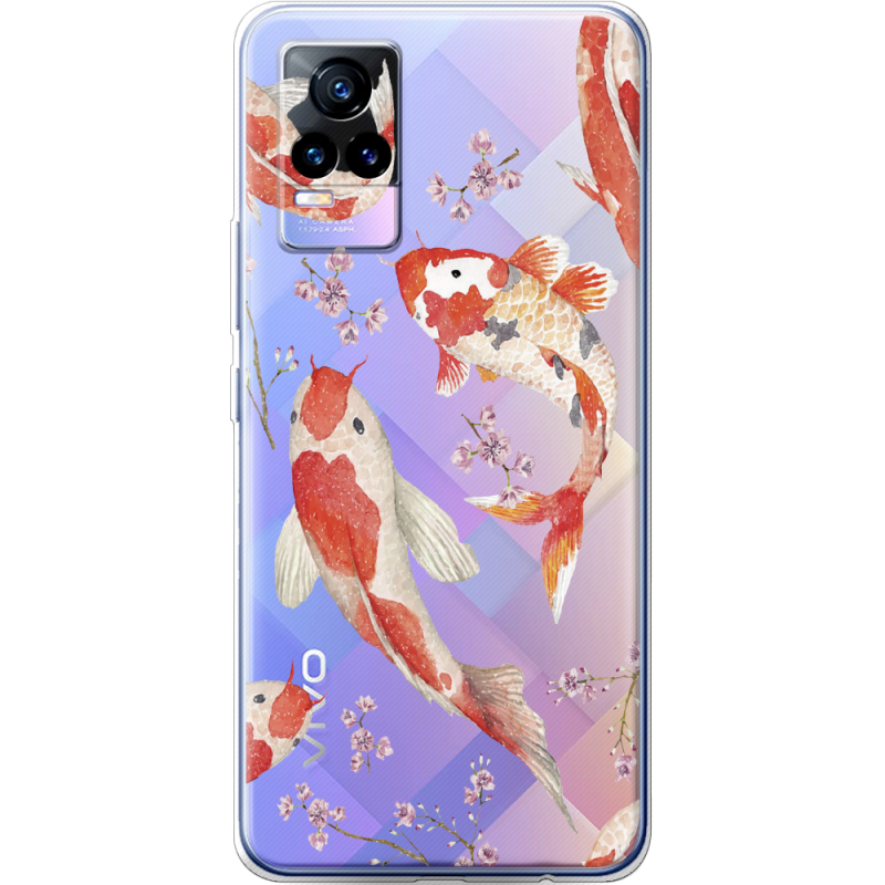 Прозрачный чехол Uprint Vivo V21E Japanese Koi Fish