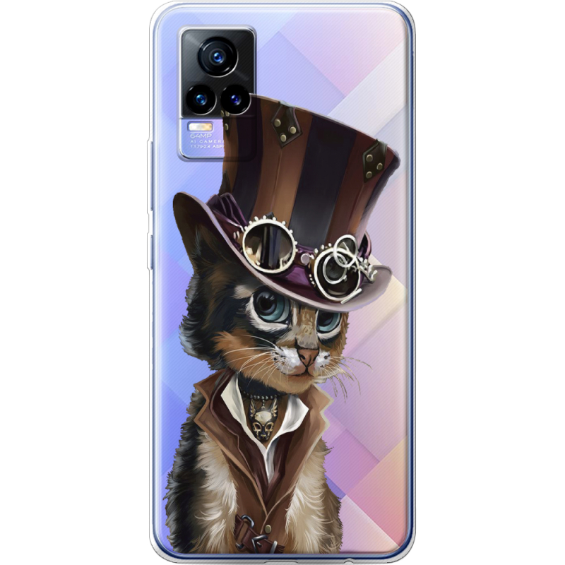 Прозрачный чехол Uprint Vivo V21E Steampunk Cat