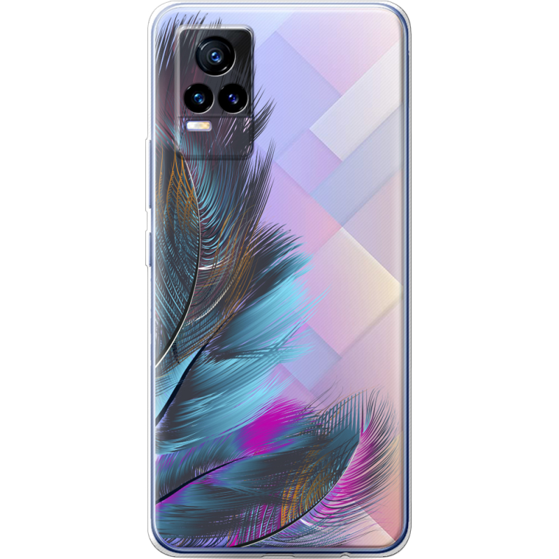 Прозрачный чехол Uprint Vivo V21E Feathers