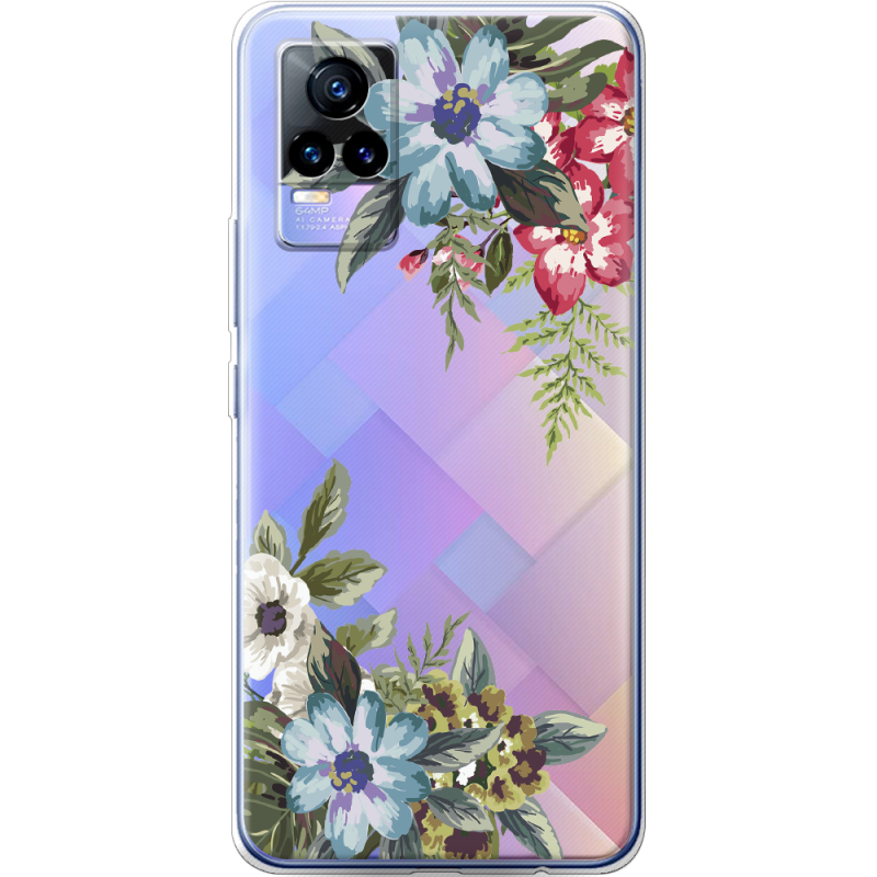 Прозрачный чехол Uprint Vivo V21E Floral