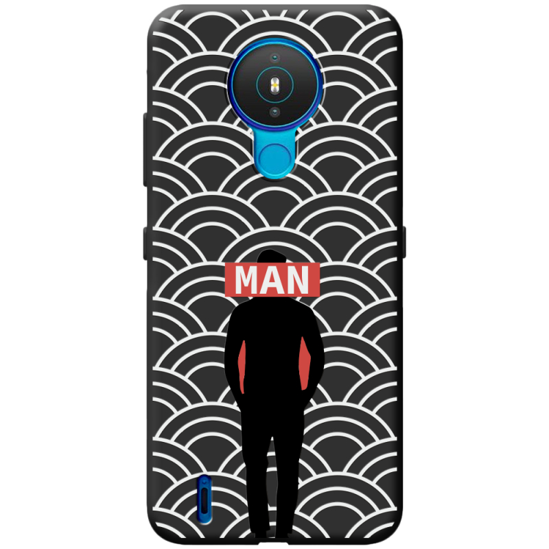 Черный чехол BoxFace Nokia 1.4 Man Pattern