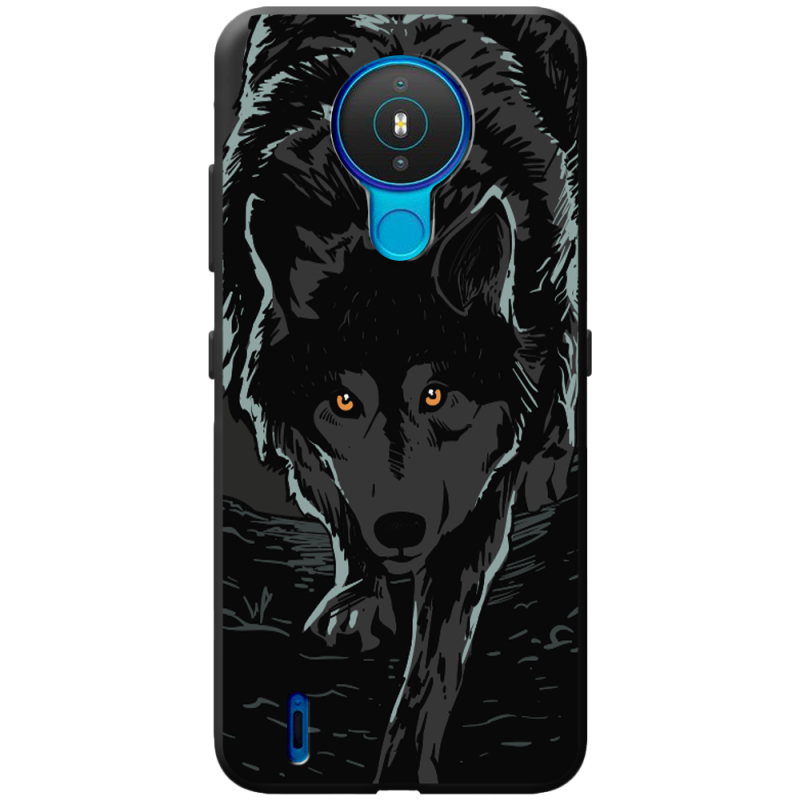 Черный чехол BoxFace Nokia 1.4 Wolf