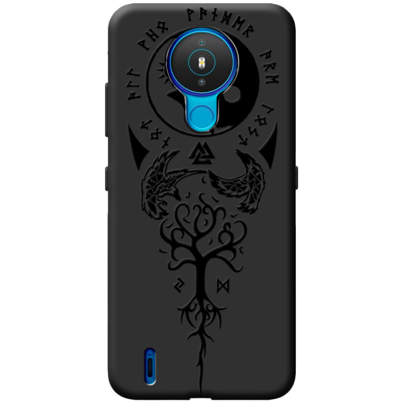 Черный чехол BoxFace Nokia 1.4 Hugin and Munin