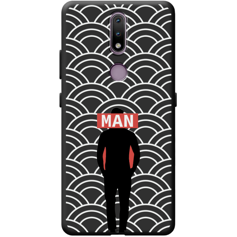 Черный чехол BoxFace Nokia 2.4 Man Pattern