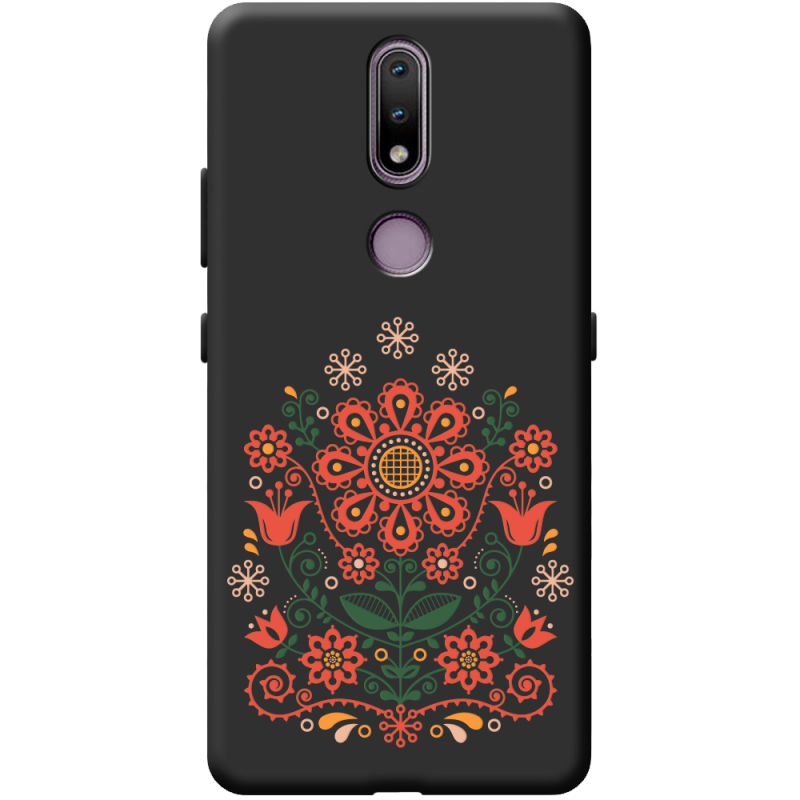 Черный чехол BoxFace Nokia 2.4 Ukrainian Ornament