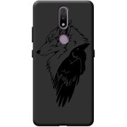 Черный чехол BoxFace Nokia 2.4 Wolf and Raven