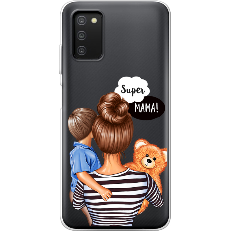 Прозрачный чехол BoxFace Samsung Galaxy A03s (A037) Super Mama and Son