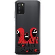 Прозрачный чехол BoxFace Samsung Galaxy A03s (A037) siquid game люди в красном