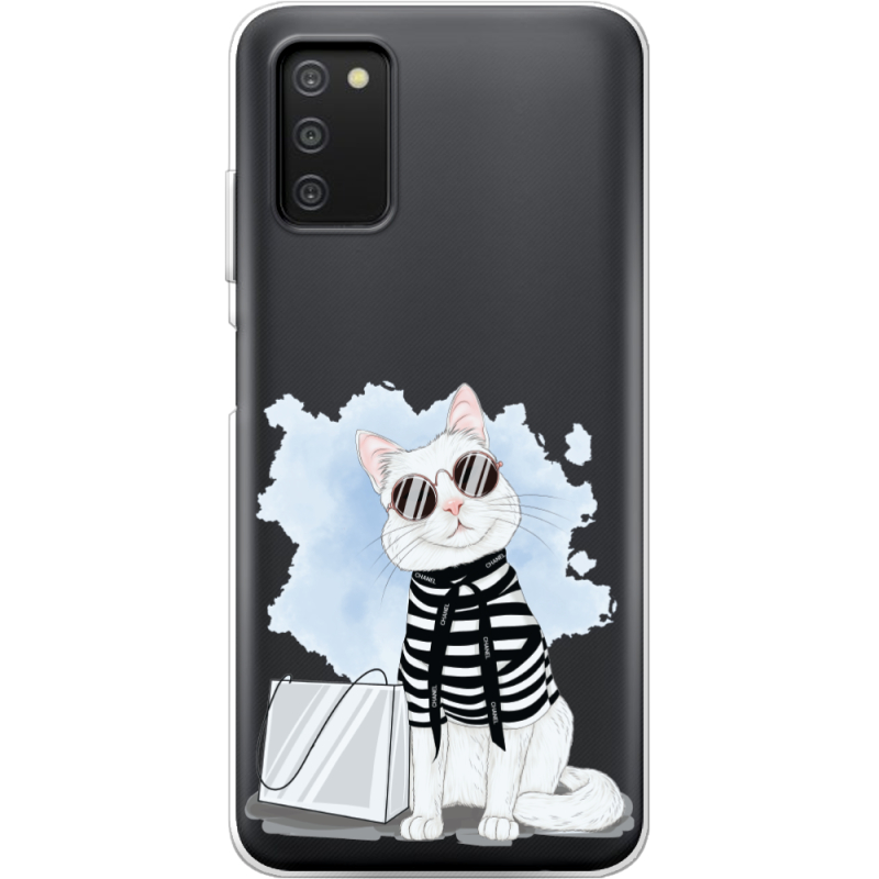 Прозрачный чехол BoxFace Samsung Galaxy A03s (A037) Cat Style